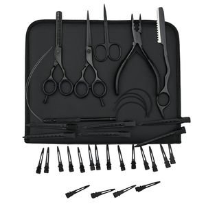 Nouveau kit d'outils pour extensions de cheveux en acier inoxydable, pince à micro-perles, ciseaux à effiler pour barbier, rasoir, aiguille à boucle de traction - Product Image 1