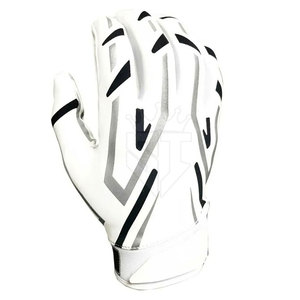 American Football Gloves Leather Full Finger with Adjustable Wrist Strap & <b>Hook</b> Loop Closure Non-Slip Support for Training <b>Game</b> - Product Image 4