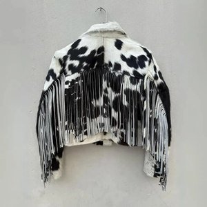 Chaqueta de Motocicleta de Cuero Vacuno para Mujer, Cuello Alto, Manga Larga, Reversible, Abrigo Corto de Invierno - Product Image 6