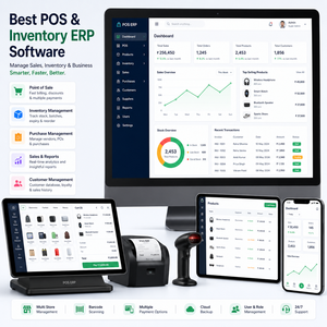 Advanced <b>POS</b> and Inventory ERP Software with Custom Design Real-Time Billing Cloud Access Multi Platform Support - Product Image 1