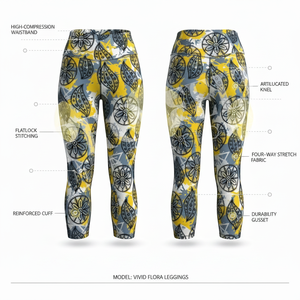 Leggings de sport respirants personnalisés imprimés toutes saisons, polyvalents pour le fitness, la gym, la course à pied, avec contrôle du ventre - Product Image 2