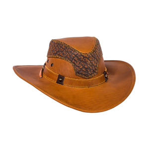 Sombrero vaquero ombre marrón con banda de conchos de bronce y medallón de cabeza de toro, estilo western para hombre y mujer - Product Image 4