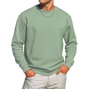 Mens Cotton Acid Wash Crewneck Sweatshirt O Neck Printed Soft Breathable Casual Wear OEM Wholesale Supplier - Product Image 5