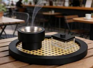Vente en gros de brûleurs d'encens arabes en bois écologiques, modernes et élégants, porte-bakhoor, accessoire décoratif pour la maison, parfum d'ambiance - Product Image 4