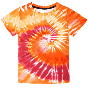 Custom High Quality Custom Kids Baby TShirts Wholesale <b>Polyester</b> <b>Tie</b> Dye Printing for Girls Short Sleeve T-Shirts Allover Print - Product Image 1