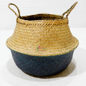 Panier de rangement en feuilles de palmier écologiques, fait à la main, boîte décorative durable pour l'organisation de la maison - Product Image 1