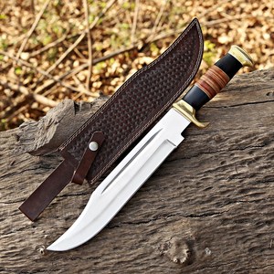 มีดล่าสัตว์ UA Supplies Dunde ใบมีดเหล็กคาร์บอน ด้ามหนัง ใบมีดแบบ Fixed Blade ปลายแหลม ความยาวรวม 18 นิ้ว มีดสำหรับกิจกรรมกลางแจ้ง - Product Image 1