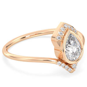 Anillo de compromiso solitario REYES de plata de ley 925 de alta calidad para mujer, diseño original, corte pera, 0.81CT, anillos de moissanita. - Product Image 3