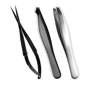 <b>Top</b> Quality Tweezers Set Slant Pointed Stainless Steel Eyebrow Plucking Tweezer Scissors Set - Product Image 2