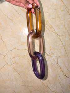 Resin <b>Chain</b> Link Hanging <b>Rope</b> Sculpture Handmade Modern Home Decor for Wedding - Product Image 3
