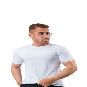 T-shirts décontractés pour hommes en jersey uni tricoté, 200 grammes, coupe ample, manches courtes, col rond, respirant, séchage rapide, écologique - Product Image 1