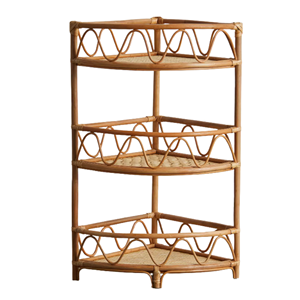 Vietnam Wholesale Rattan <b>Corner</b> Shelf Handmade Eco-Friendly Wicker Bookcase Display <b>Cabinet</b> for Living Room Bedroom Decor - Product Image 1