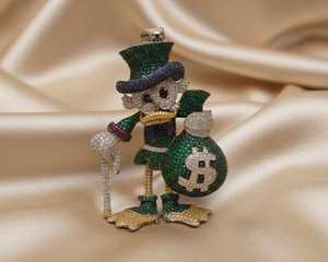 Pendentif de luxe glacé en argent 925 plaqué or 18 carats, avec moissanite VVS taille brillant multicolore, motif McDuck, style hip-hop unisexe - Product Image 6