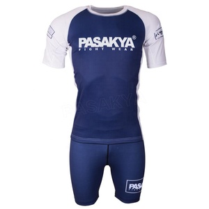 OEM 서핑 스포츠 래쉬가드 BJJ 프린트 컴프레션 셔츠 반팔 MMA 커스텀 로고 승화 래쉬가드 세트 (남성용) - Product Image 3