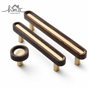 Brushed <b>Gold</b> Brass Door Handle Beaded Cylindrical Rod Shape Long Decorative <b>Pull</b> Modern Classic Furniture Handle - Product Image 6