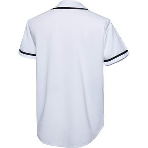 Camiseta de Béisbol Blanca Unisex de Manga Corta con Botones al Frente, Color Sólido, Transpirable, de Poliéster, Ropa Deportiva para Adultos, Corte Regular - Product Image 3