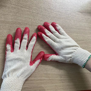 Gants de jardinage en coton tricoté avec revêtement en latex, anti-coupure, antidérapants, réutilisables, multi-couleurs, avec poignet en caoutchouc, 10 paires, protection pour le jardinage - Product Image 1