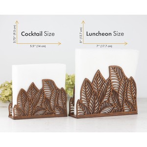 Metal Tissue Holder with Leaf Design Bohemian Style Free Standing Decorative Napkin <b>Stand</b> for Tabletop Use - Product Image 6