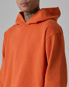 Sweat à capuche tendance personnalisé orange de qualité supérieure, en molleton brossé 420 GSM, fabrication OEM ODM, usine de vêtements, approvisionnement en gros - Product Image 3