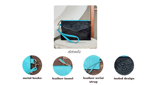 Cartera de mano informal de cuero de gran capacidad con cierre de cremallera para mujer - Product Image 4