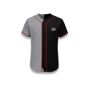 Custom Baseball Jersey Black Gray Color Short Sleeve Embroidery Logo Unisex Adult <b>Moisture</b> Wicking Regular Fit - Product Image 1