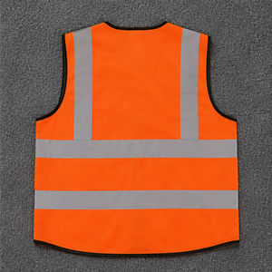 Gilet de sécurité réfléchissant haute visibilité unisexe orange en polyester pour le travail - Product Image 2