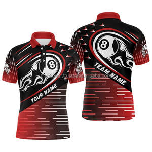 เสื้อโปโลสำหรับทีมสนุกเกอร์เสื้อ PBJ-0098ดีไซน์เปลวไฟบิลเลียด8ลูกพิมพ์ลาย3D สีชมพูสีดำตามสั่ง - Product Image 5