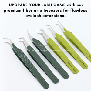 Professional Fiber Tip Eyelash Extension Tweezer Micro Grip Volume Lash Tool Custom Color Steel Quality - Product Image 4