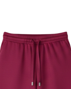 กางเกงวอร์มขายาวสีแดงไวน์สำหรับผู้หญิง เอวยางยืด มีเชือกผูก กางเกงลำลองทรงหลวม รับผลิตตามแบบ OEM ขายส่งจำนวนมากจากโรงงาน - Product Image 4