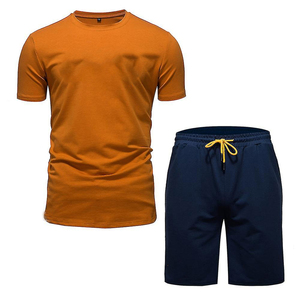 Ensemble short et chemise d'été en lin et coton 100 % premium, vêtements de sport confortables, style actuel pour homme. - Product Image 1