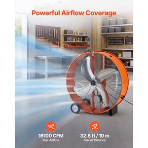 Ventilatore Industriale ad Alta Velocità da 42 Pollici con Pale in Alluminio Resistenti, 16100 CFM, 2 Velocità per Uso Industriale - Product Image 2