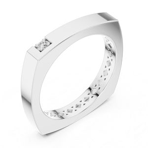 Anillo de Compromiso de Oro Blanco de 14K con Diamante Cultivado en Laboratorio, Corte Redondo, para Mujer |   Diamante Cultivado Nuevo - Product Image 2