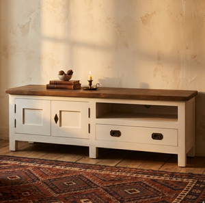 Meuble TV en teck massif écologique Katu, finition couleur scandinave moderne, meuble TV en bois pour salon, chambre et villa - Product Image 2