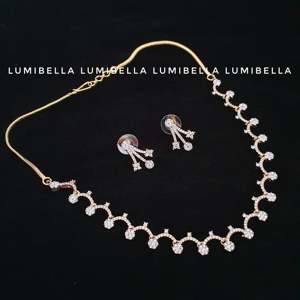 Antique Gold Plated Hawaiian Floral Jewelry Set-1 Gram Fine Necklace and Earrings - Product Image 3