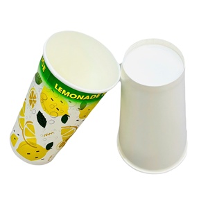 Custom Printed 2-Layer Food Grade Disposable <b>Paper</b> Cups with Lid for Lemon Tea 8oz & 12oz Hot Beverage - Product Image 4
