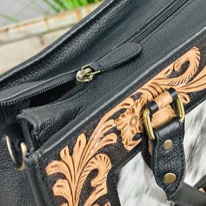 Nouveau sac à bandoulière pour femme en cuir de vachette Walla, style bohème, avec fermeture éclair, portable, très tendance, design artisanal - Product Image 3