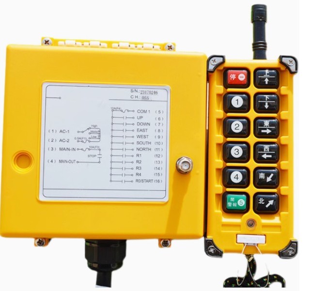 Wireless Industrial Low Voltage Nylon ROHS Certified 6 Button Radio Remote Control with On/Off Switch