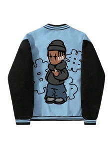 Chaqueta Varsity Personalizada para Hombre, Chaqueta de Béisbol con Logotipo Estampado, Cuerpo de Lana, Mangas de Cuero, Ropa Urbana Unisex, Chaquetas Casuales - Product Image 2