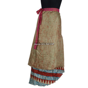 2026 Wholesale Reversible Silk Sari Full Magic <b>Wrap</b> <b>Skirts</b> - <b>Wrap</b> <b>Skirt</b> - Indo Western Clothing - Fashion Wear <b>Skirts</b> 2 Layers - Product Image 5