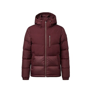 Hooded Quilted Waterproof <b>Bubble</b> Jacket Black Full Sleeve Winter Windproof Cotton Shell Knitted Fabric Polyester Filling Stand - Product Image 1