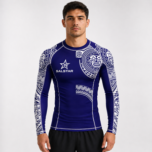 Camiseta de Compresión Ecológica para Hombre, Secado Rápido, Personalizable con Logotipo, Sublimación, Mangas en Contraste, Cuello Redondo, Protección UV, Ropa Deportiva - Product Image 1