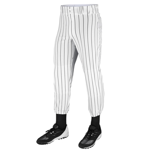 Wholesale Breathable Quick Dry Anti-Bacterial Anti-UV 100% Polyester <b>Mesh</b> <b>Plus</b> <b>Size</b> Baseball Pants White Color Black Lined Men's - Product Image 1