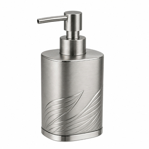 Hammered Stainless Steel Soap <b>Dispenser</b> Rustproof Metal Liquid Hand Wash Pump Bottle Textured Silver Lotion Container For Hotels - Product Image 6