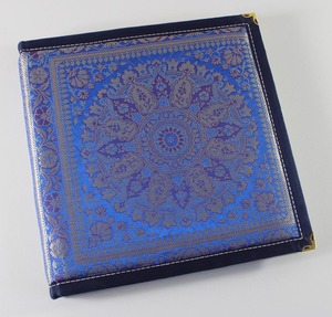 Customizable Decorative Shuttle Woven Fabric Made In Coloured <b>Silks</b> And With Gold And Silver Threads Corners Of The Journal - Product Image 1