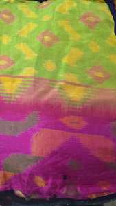 Tissu de soie imprimé à la main pour l'artisanat, textile indien vintage doux pour la couture, le patchwork, le bricolage et la décoration intérieure - Product Image 4