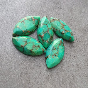 รูปทรงปะการังทองแดงสีเขียวเทอร์ควอยส์พลอยหลวมปรับเทียบตามธรรมชาติ - Product Image 1