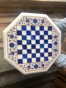 Tablero de Ajedrez con Incrustaciones de Mármol, Hecho a Mano, Ecológico, Diseño Octagonal Pulido, Artesanía India, Calidad de Exportación - Product Image 3