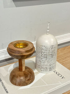 Brûleur d'encens Bakhoor en bois de luxe avec couvercle en métal décoratif - Product Image 4