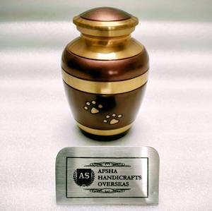 AHO Hermosas Urnas Funerarias Europeas Grises Plateadas con Huella de Pata de Mascota, Ecológicas y Duraderas, para Cenizas, de Metal, con Garantía de 3 Años - Product Image 3