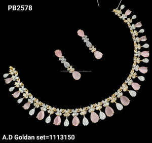 ชุดสร้อยคอเพชรเม็ดเดียวชุบเงินแบบอเมริกันคลาสสิกชุดสร้อยคอเพชรพร้อมต่างหูชุดของขวัญสำหรับผู้หญิง - Product Image 5